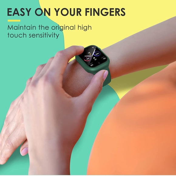 Sport Band Compatible for Apple Watch Band 45mm,Series7 with 2 Pack Hard PC Case - Picture 10 of 10